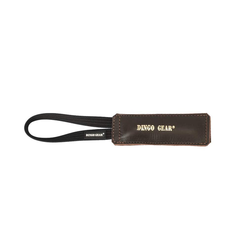 DINGO GEAR Dog Bite Tug Handmade of Brown Leather S00233 18 cm - PawsPlanet Australia