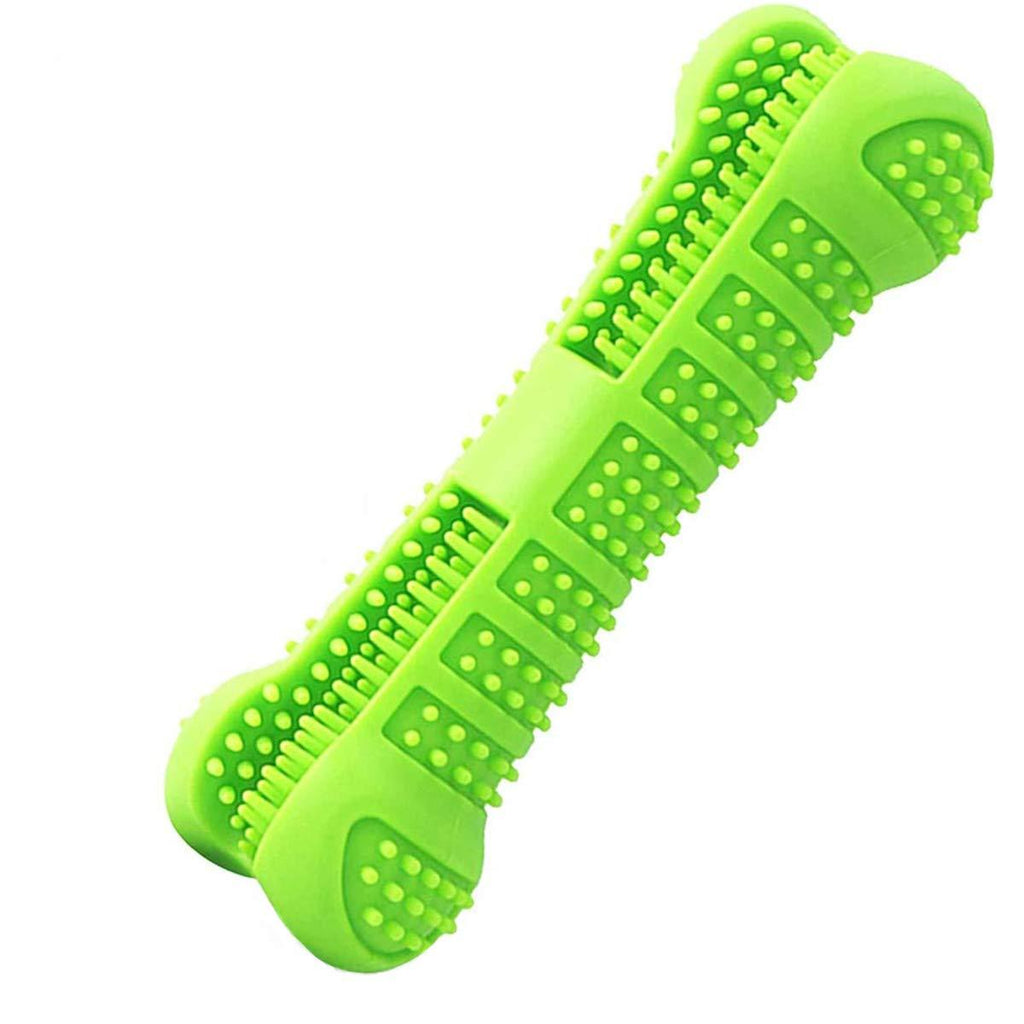 BDUK Dog Toothbrush Chew Toy Bite Resistant Natural Silica gel Non-Toxic Toy Bone Toothbrush Stick Dog Dental Chews Care Dog Teeth Cleaning for Small and Medium Breed-Puppy Dental Chew,(Green) Green - PawsPlanet Australia