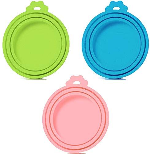 Can Covers 3 Pack Pet Can Cover Grade Silicone Standard Size Blue Green and Pink Food for Dog Cat Can Food - PawsPlanet Australia