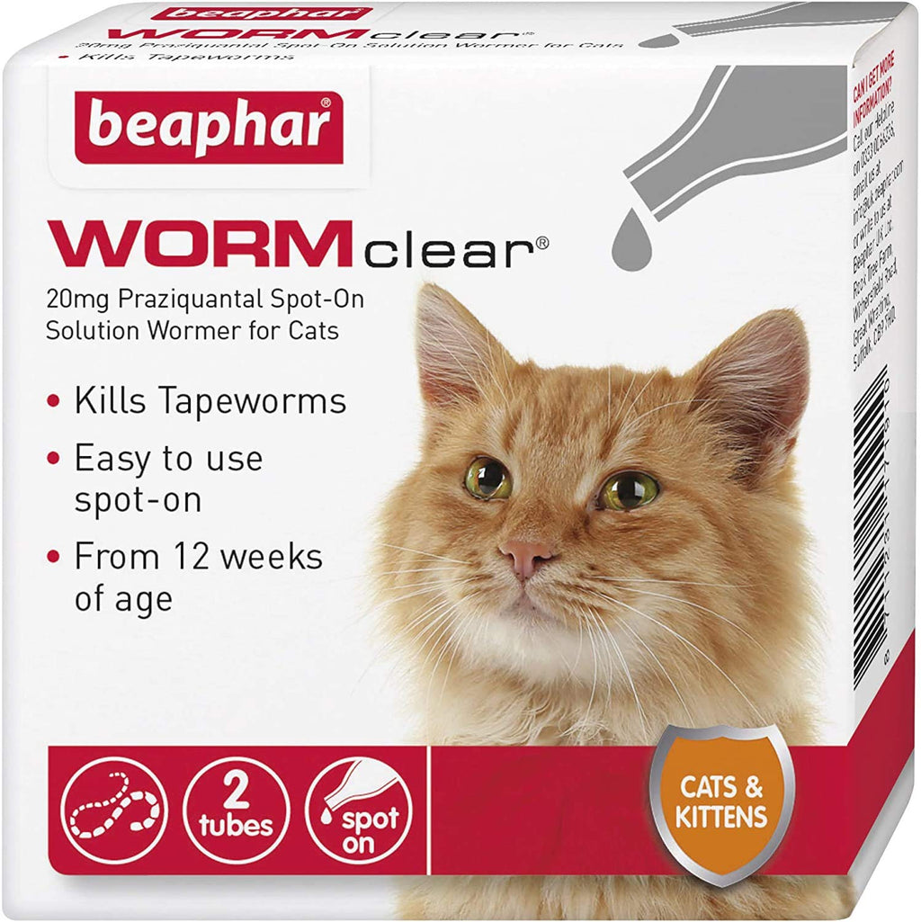 Beaphar 2 X Wormclear Spot-On Solution for Cats, 21 g - PawsPlanet Australia