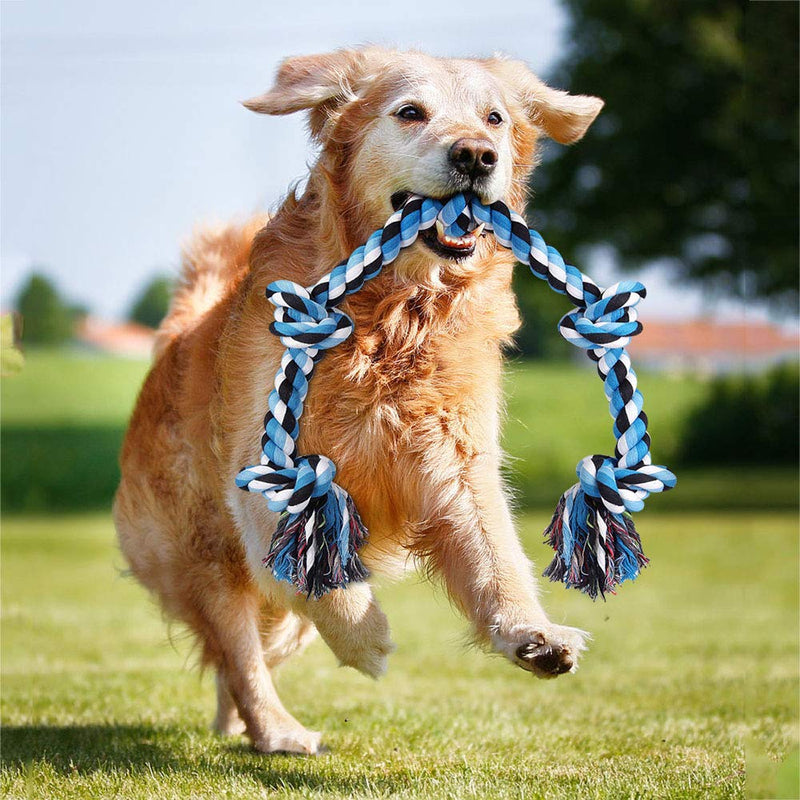 Hipat Dog Rope Toy for Aggressive Chewers, Super Large(35 Inch, 1.6 Pounds, 5 Knots) Durable Cotton Rope Toy for Large Powerful Breed Dog, Tough Tug of War Rope Toy for Chewing and Teething Cleaning - PawsPlanet Australia