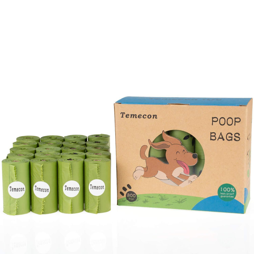 Temecon Dog Poop Bags 300 Count Biodegradable Measures 33 x 23 cm Extra Thick Leak Proof 300 Bags - PawsPlanet Australia
