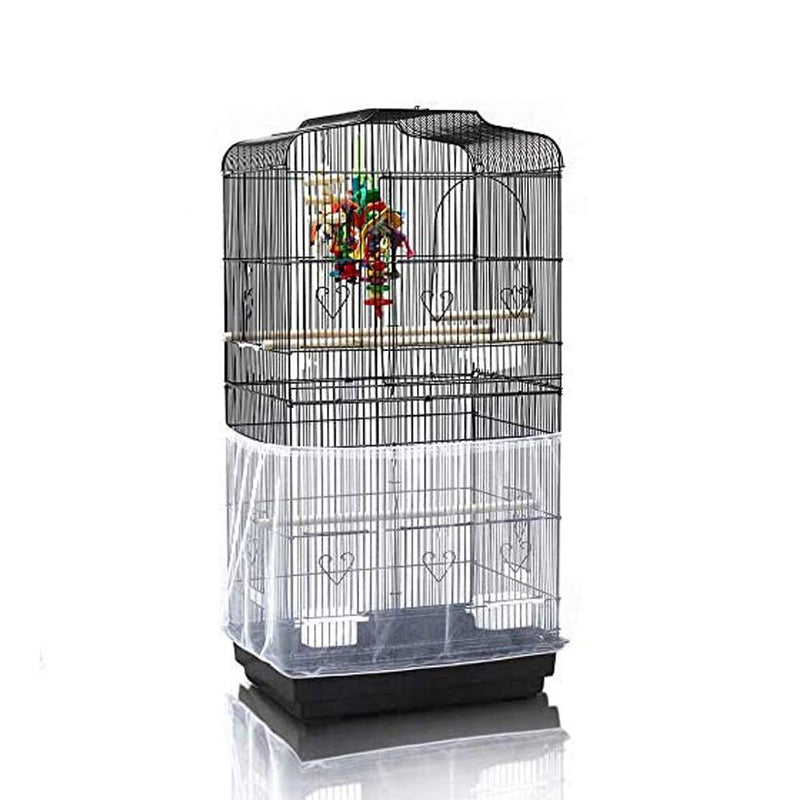 ASOCEA Extra Large Bird Cage Seed Catcher Guard Universal Birdcage Cover Nylon Mesh Net for Parrot Parakeet Macaw Lovebird African Grey - White (Not Include Birdcage) - PawsPlanet Australia