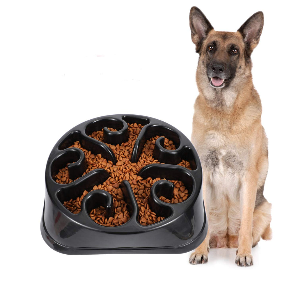 JASGOOD Slow Dog Bowl for Large Dogs, Fun Slow Feeder Dog Bowl,Anti-Gulping Dog Slow Feeder Stop Bloat,Slow Eating Big Pet Bowl Stop Bloat Bowl(A-Black) A-Black - PawsPlanet Australia