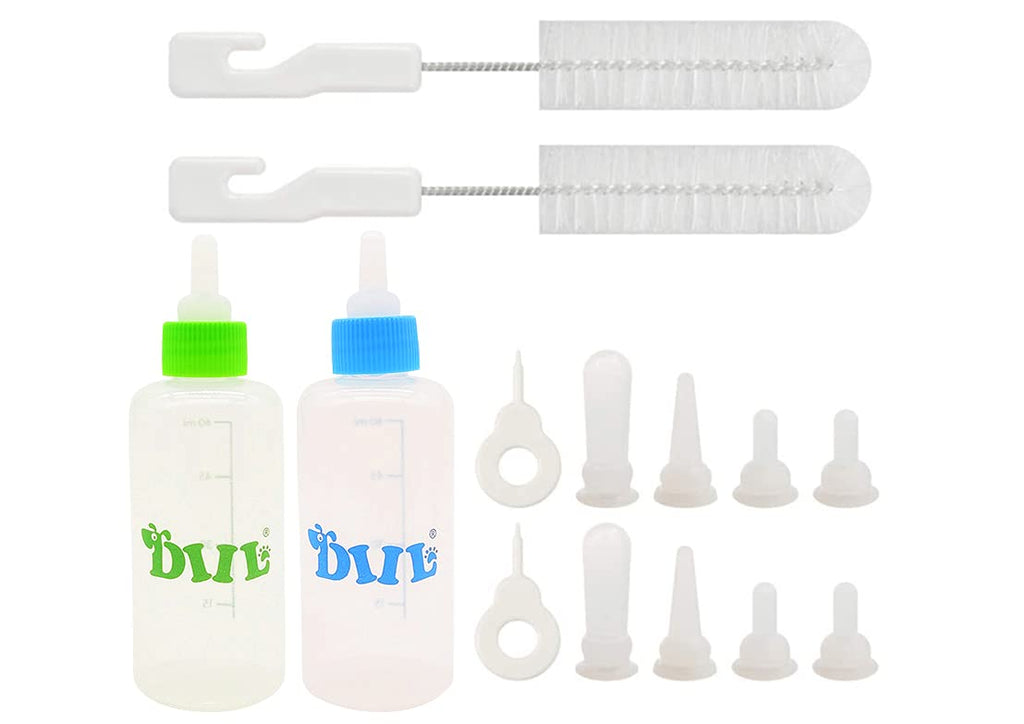 YUIP Puppy Feeding Bottle Kit Dog Cat Puppy’s Feeding Bottle Pet Bottle Puppy Feeding Bottle Pet Bottle Set Pet Feeding Bottle 60ML Pet Feeding Bottle Set for Young Pets 2Pcs - PawsPlanet Australia