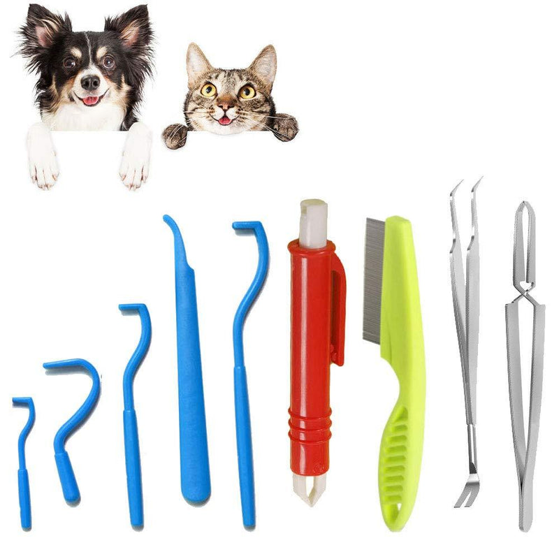 HUOHUOHUO Tick Hook Remover Removal Tool,Flea Tweezers Removal Tool,Tick Remover Kit for Dogs,Tick Remover Tweezers,Tick Remover for Cats,Flea Comb for Dog Grooming - PawsPlanet Australia
