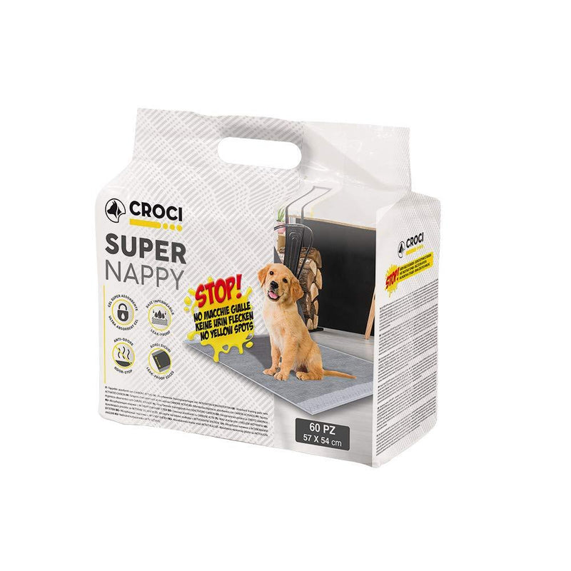 Cross Super Nappy Active Charcoal Mat 57X54 60 Pieces - PawsPlanet Australia