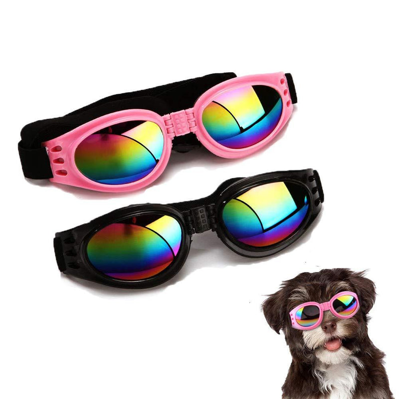 CHULAI 2Pcs Stylish Pet Glasses Cool Dog Sunglasses Dog Doggles Waterproof Windproof Eyewear UV Protection Sunglass for Doggy Puppy - PawsPlanet Australia