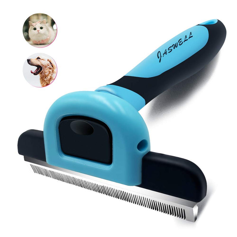 JASWELL Pet Hair Shedding Tool for Dogs and Cats Dog Grooming Tool Effectively Reduces Shedding by UP to 95% Professional Deshedding Brush (L, Blue) L - PawsPlanet Australia