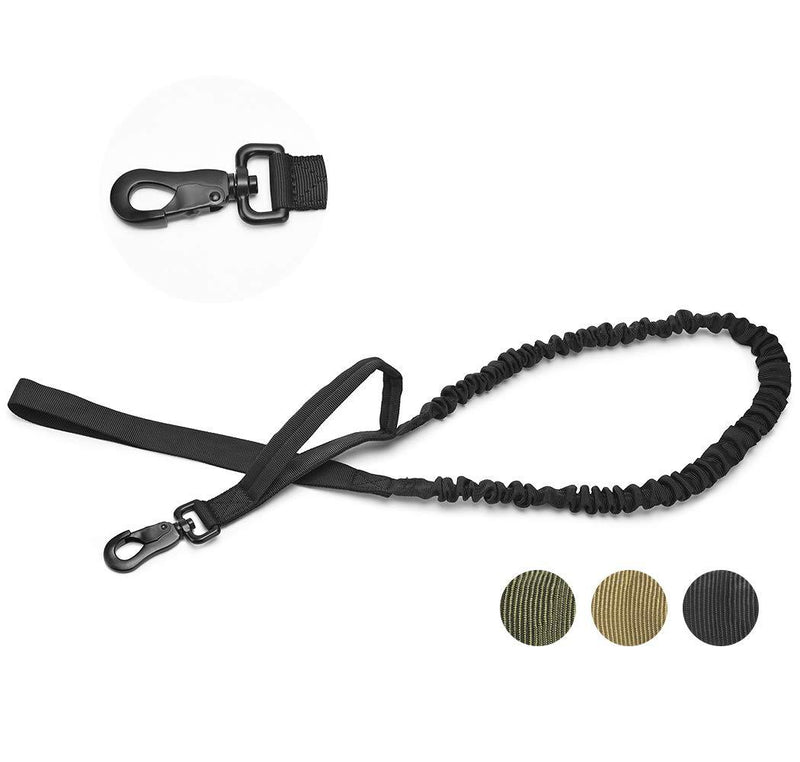 Tactical Bungee Dog Leash, Elastic Military Training Dogs Lead for Shock Absorption, Strong Buckle Comfort Pet Leash with 2 Safty Control Handles for Training and Walking BLACK BK - PawsPlanet Australia