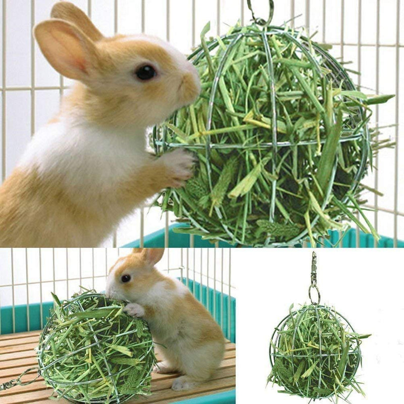 Diyiming Hay Manger Hanging Hay Feeder Rack Dispenser Food Ball Toy Pet Feeder Food and Grass Frame Bowls Anti-bite with Hanging Set for Guinea Hamster Rat Rabbit Chinchilla Pig Small Animals Fun - PawsPlanet Australia