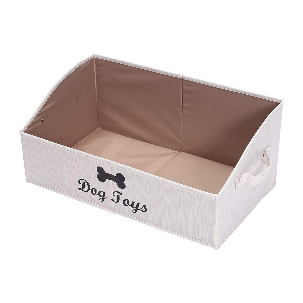 Xbopetda Large Dog Toys Storage Bins - Foldable Fabric Trapezoid Organizer Boxes with Handles, Collapsible Basket Dog Toys, Dog Apparel & Accessories-DOG-Beige Beige - PawsPlanet Australia