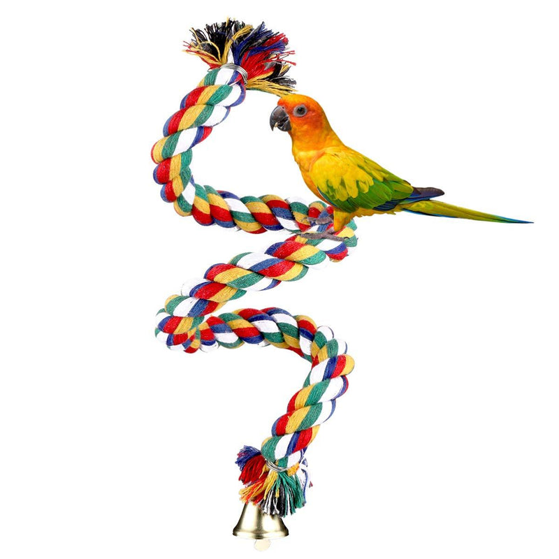 POPETPOP Colorful Bird Rope Perches - Cotton Rope Bird Perch Stand Bird Toys for Parrots Parakeets Conures Lovebirds, Bird Cage Accessories (50cm) - PawsPlanet Australia