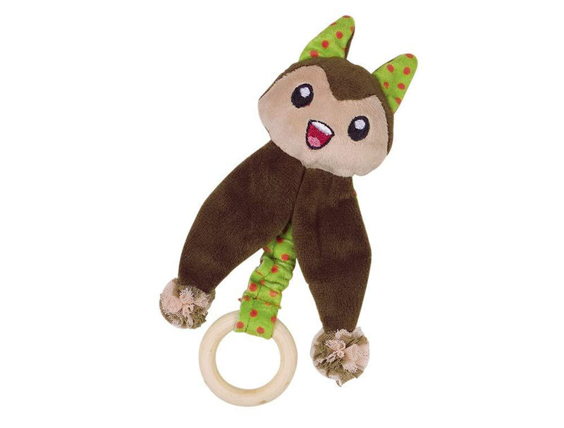 Nobby 80263 Plush Cat with Catnip with Wooden Ring 24 g - PawsPlanet Australia