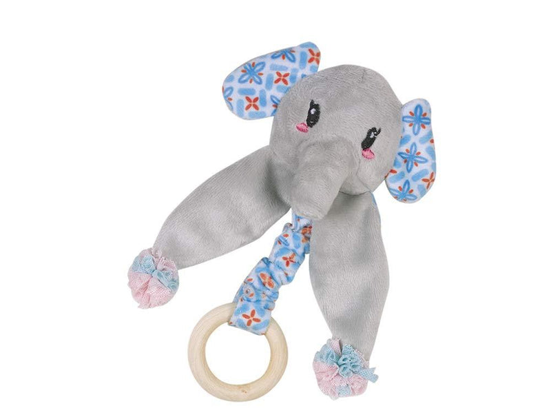 Nobby 80249 Plush Elephant with Catnip with Wooden Ring 24 g - PawsPlanet Australia