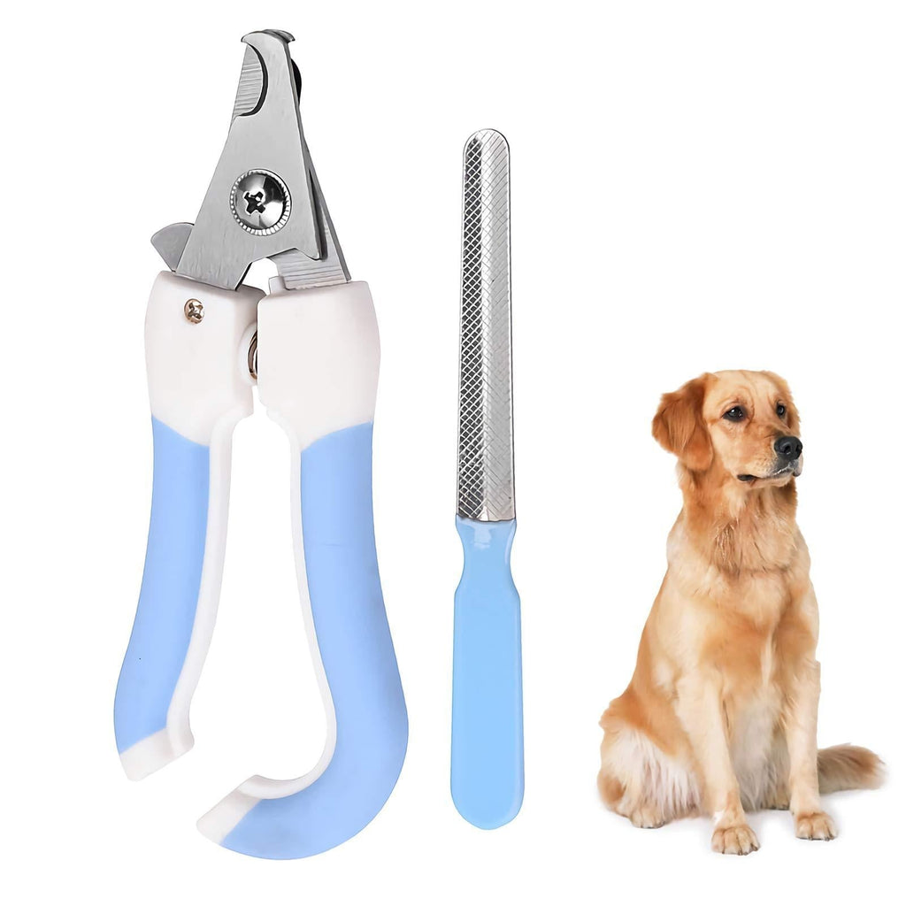 Dog and Cat Nail Clippers, Free Nail File, Pet Nail Trimmers with Safety Guard to Avoid Over-Cutting, Professional Grooming Tool for Large Medium Small Dogs and Cats Pet Supplies, Blue BU - PawsPlanet Australia