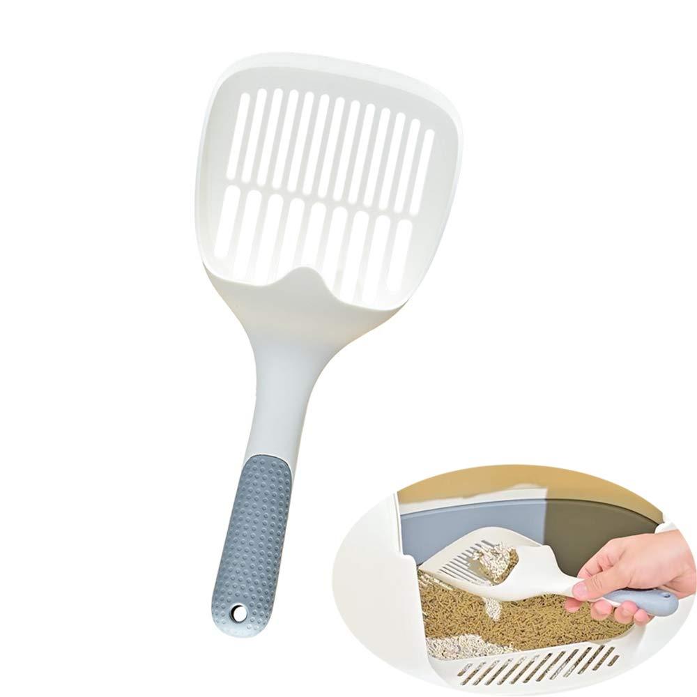 Cat Litter Scoop, Premium Cat Litter Scoop, Made of Durable PP Plastic with Comfortable Handle, Quick Sieve for Cat Pets, Poop Scoop (White/Grey) - PawsPlanet Australia