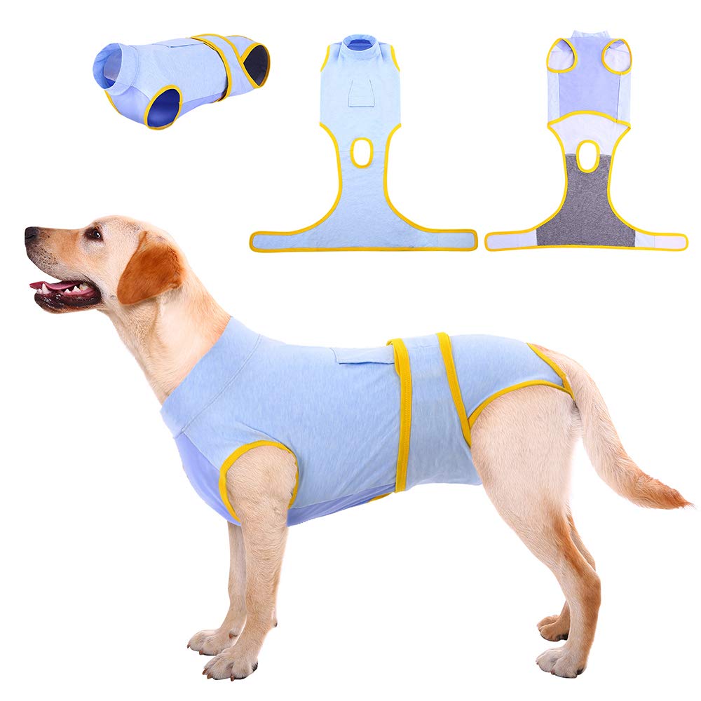 Kuoser Dog Recovery Suit for Small/Medium/Large Size, Cat Abdominal Wound/Skin Disease Protector, Puppy After Surgery Wear, E-collar Alternative for Pet Indoor/Outdoor XS-Back Length:8.3-11.4" - PawsPlanet Australia