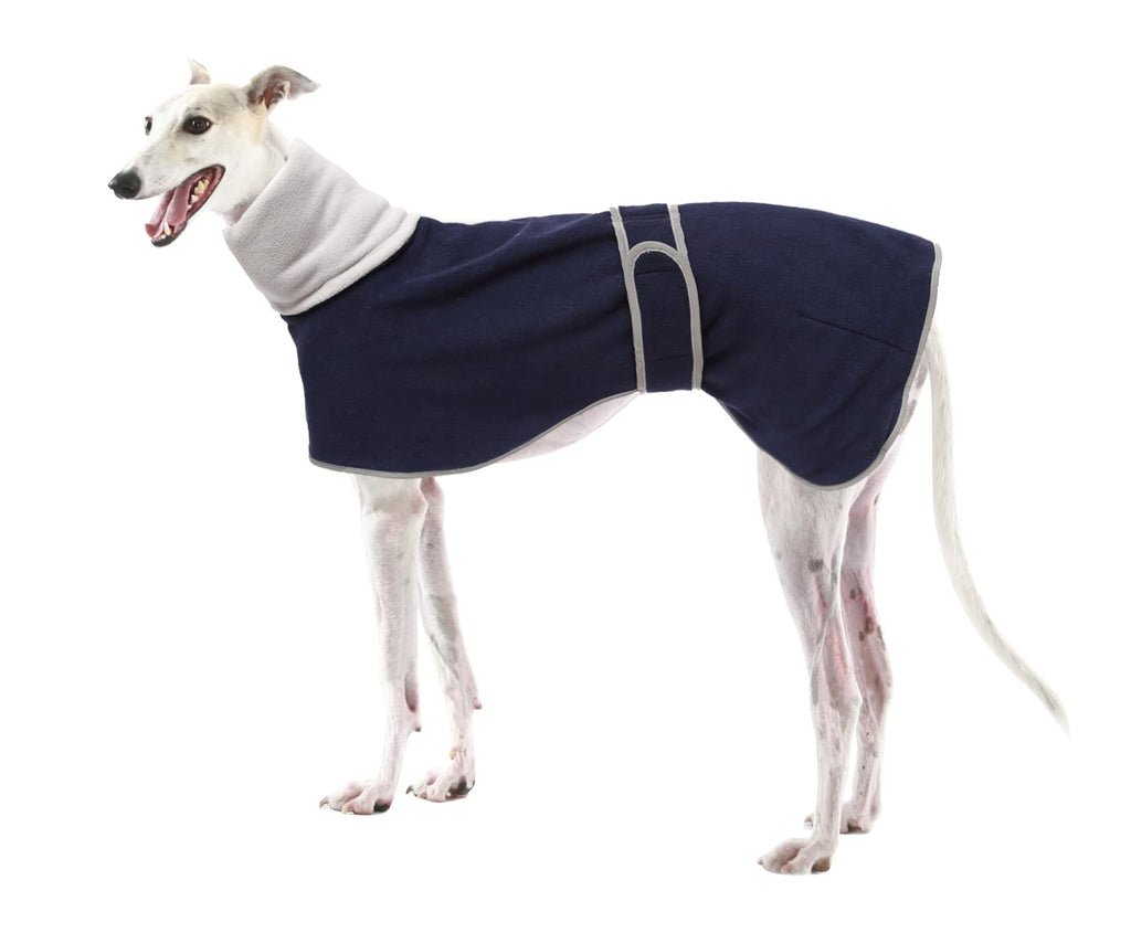 Geyecete Greyhound Cosy Fleece Jumper, Dog Winter Coat with Warm Fleece Lining, Winter Coat, Whippet Winter Coat Adjustable Bands for Whippet Lurcher Salukis-Blue-XS XS Blue - PawsPlanet Australia