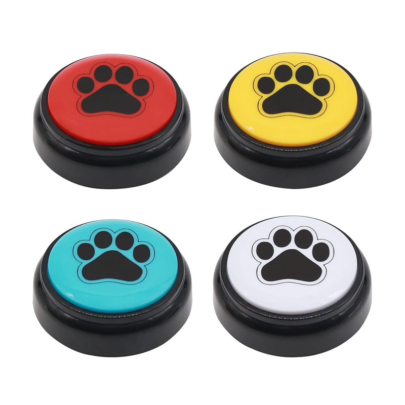 Recordable Button Pet Training Record Answer Buzzers Personalized Sound Speech Used to Record and Play any 30-Second Message Talking Button 4 Personalized Color Button Groups for dog Communication - PawsPlanet Australia