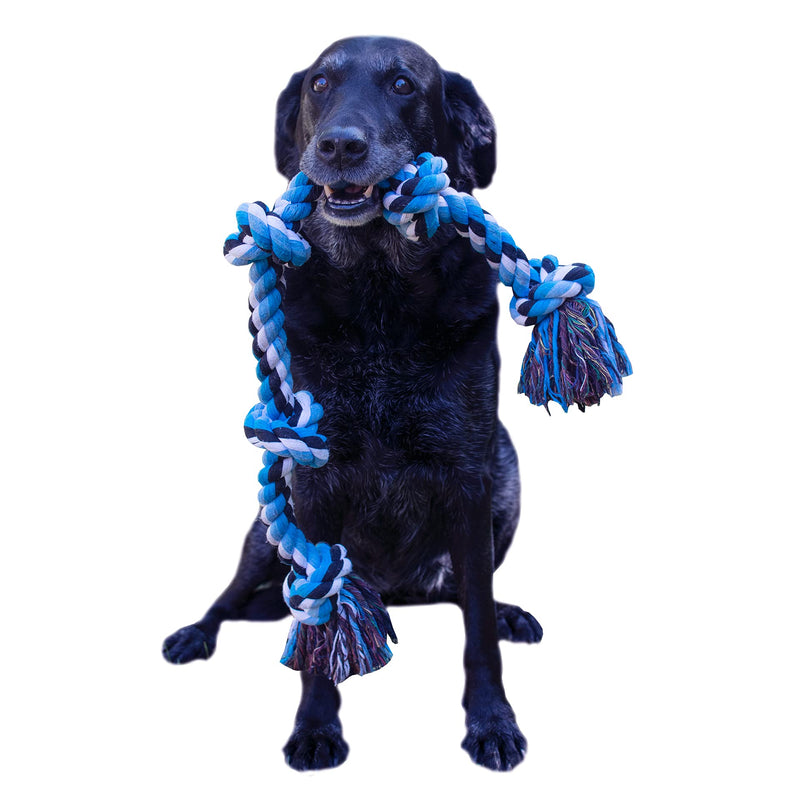 Petika XL 33inch Premium Dog Rope Toys for Strong Large Dogs,Training Rope Toy for Aggressive Chewers,Durable Rope Chew Toy for Bored Aggressive Chewer Dogs,Tug of War Rope Toy Large Breeds Blue - PawsPlanet Australia