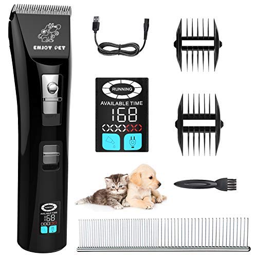 ENJOY PET Dog Grooming Clippers kit for Pets with 12V High Low Noise for Thick Heavy Coats Quiet Plug-in Pet Trimmer Electric Professional Hair Clippers for Dogs Cats Pets with 4 Comb - PawsPlanet Australia