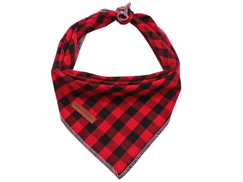 unique style paws Dog Bandanas 1PC Washable Bibs Scarf, Pet Dog Kerchief, Cotton Triangle Dog Scarfs for Small Medium Large Girl or Boy Dogs and Cats Black and Red - PawsPlanet Australia