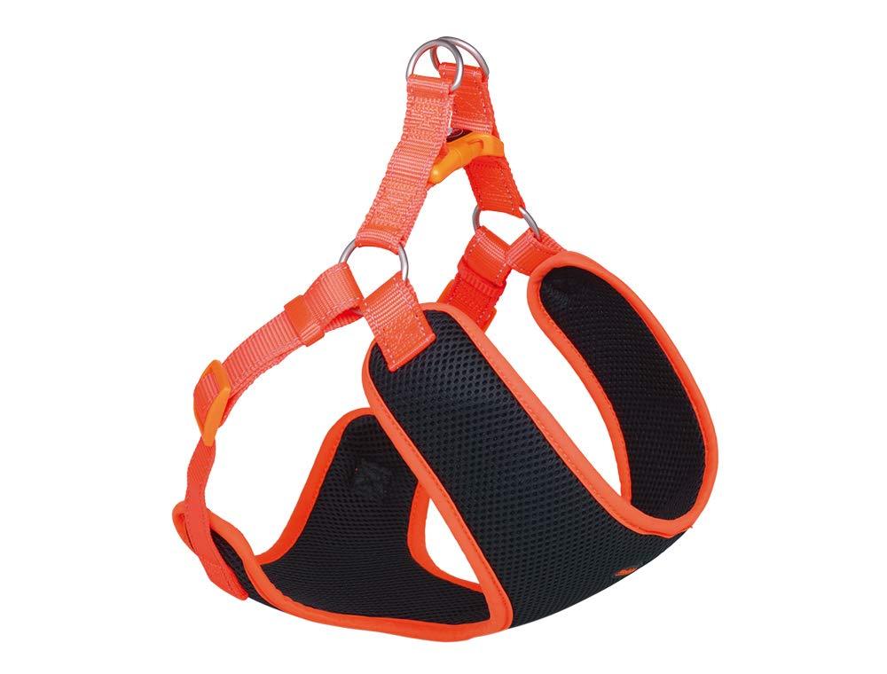 Nobby Harness Black Mesh Reflect Orange L 28-33 cm + 32 cm W 10 mm L: 28-33 cm + 32 cm, B: 10 mm - PawsPlanet Australia