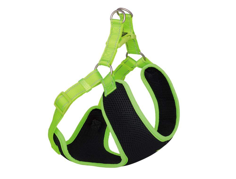 Nobby Harness "Black Mesh Reflect" Neon Yellow L 28-33 cm + 32 cm W 10 mm - PawsPlanet Australia