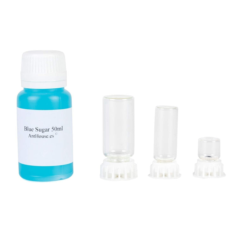 AntHouse Ant Feeders + Blue Sugar Superfood Pack - Set of 3 3D (1ml, 5ml and 10ml) Feeders Compatible with All Types of Terrariums and Ant Farms, Nutritious Sugar Based Nectar - PawsPlanet Australia