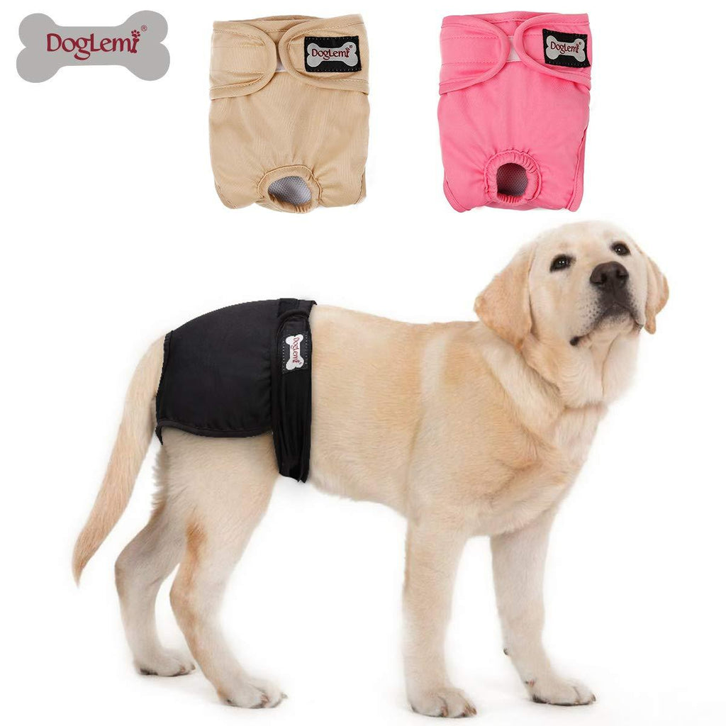 Doglemi Washable Diapers for Female Dogs [3-Pack], Hygienic & Sanitary Panties for Dogs in Heat, 5 Sizes Available from XS to XL for Every Female Dog (L: 36-54 cm) L (Waist 14.2"-21-3") - PawsPlanet Australia