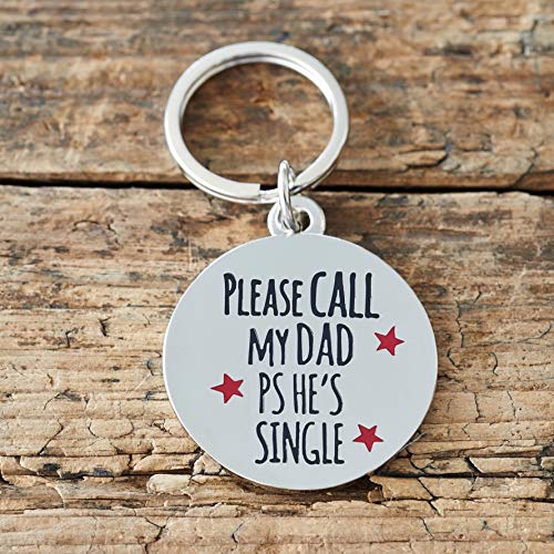 Sweet William Please Call My Dad PS He's Single Dog ID Name Tag - PawsPlanet Australia