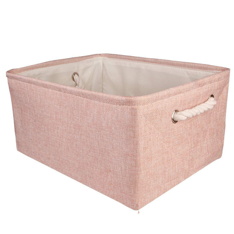 ECOSCO Pet Toy and Accessory Storage Bin, Basket Chest Organizer with Handles for Organizing Pet Cat Toys, Blankets, Vest and Dog Chew Toys (pink-16x12x8 in) pink-16x12x8 in - PawsPlanet Australia