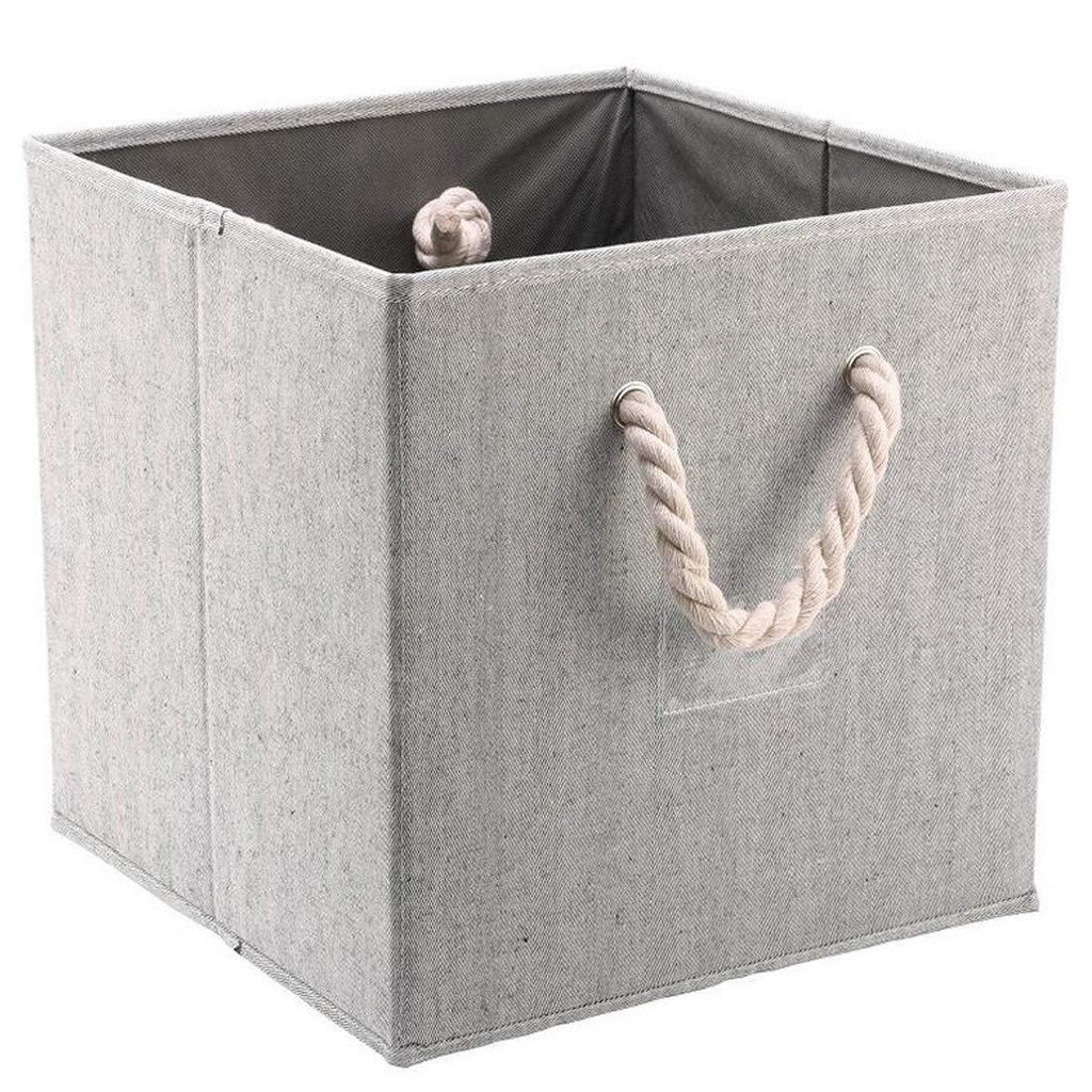 ECOSCO Canvas Pet Toy and Accessory Storage Bin, Basket Chest Organizer with Handles for Organizing Pet Cat Toys,Dog Chew Toys,Blankets, Leashes and Food (B-13x13x13 in) B-13x13x13 in - PawsPlanet Australia