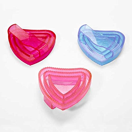 Elico Heart-Shaped Glitter Curry Comb colorful equestrian horse pony (BLUE) - PawsPlanet Australia