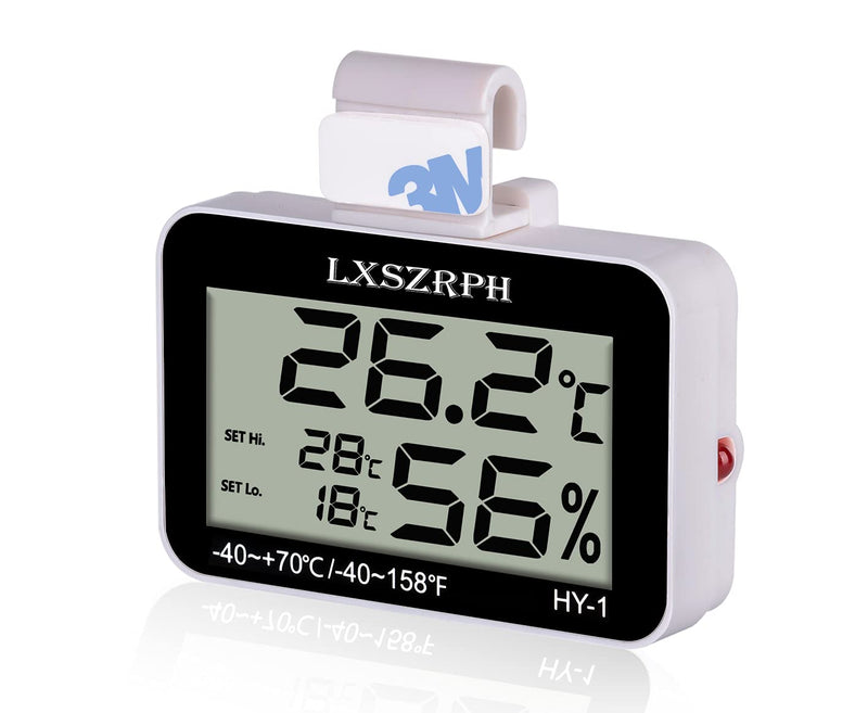 LXSZRPH Reptile Thermometer Hygrometer with High Low Temperature Alarm Digital Temperature Humidity Meter Gauge with Hook for Reptile Tanks, Terrariums, Vivariums, Black, 1 Pack (1Pack) 1Pack - PawsPlanet Australia