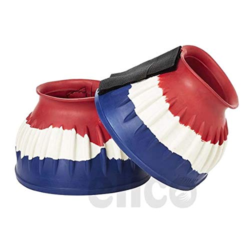 Elico Splash Over Reach Boots - Medium Size. Red, White and Blue Striped - PawsPlanet Australia