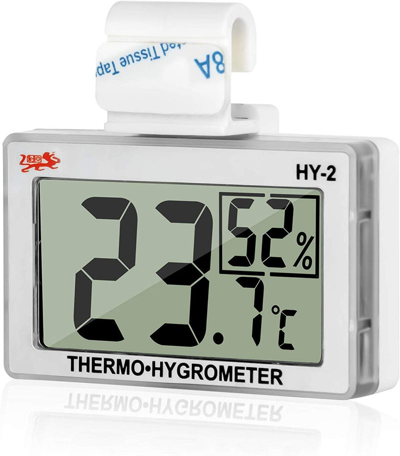 LXSZRPH Reptile Hygrometer and Thermometer High LCD Display Temperature Humidity Meter Gauge with Hook for Reptile Tanks, Terrariums, Vivariums (1 Pack) 1 Pack - PawsPlanet Australia