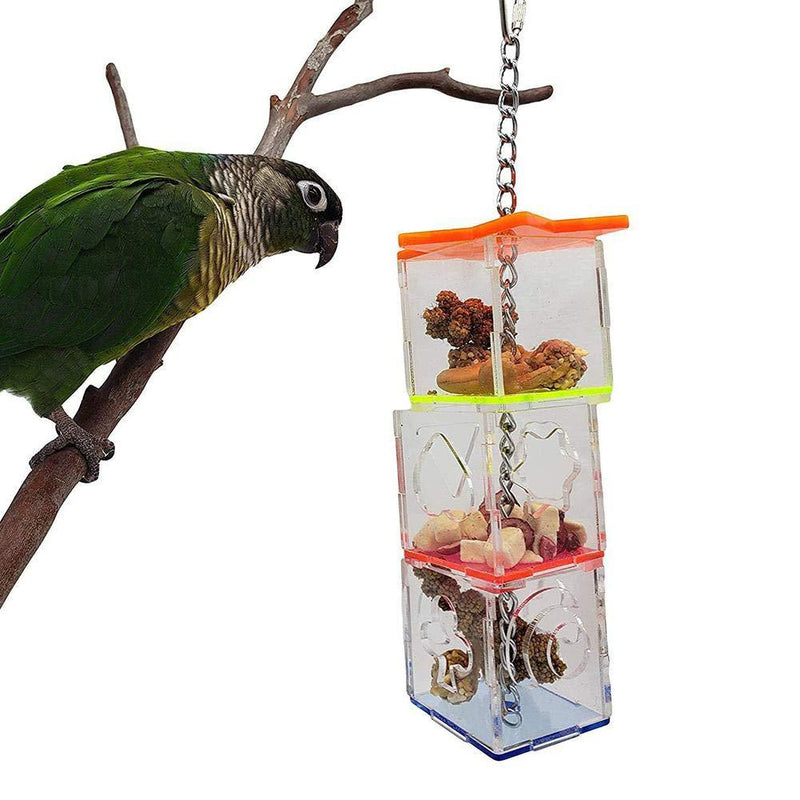 Bird Foraging Assembly Block Kit, Parrot Foraging Ball Pet Food Feeder Birds Swing Toys Durable Feeding Food Bowl Pet Supplies Accessory - PawsPlanet Australia