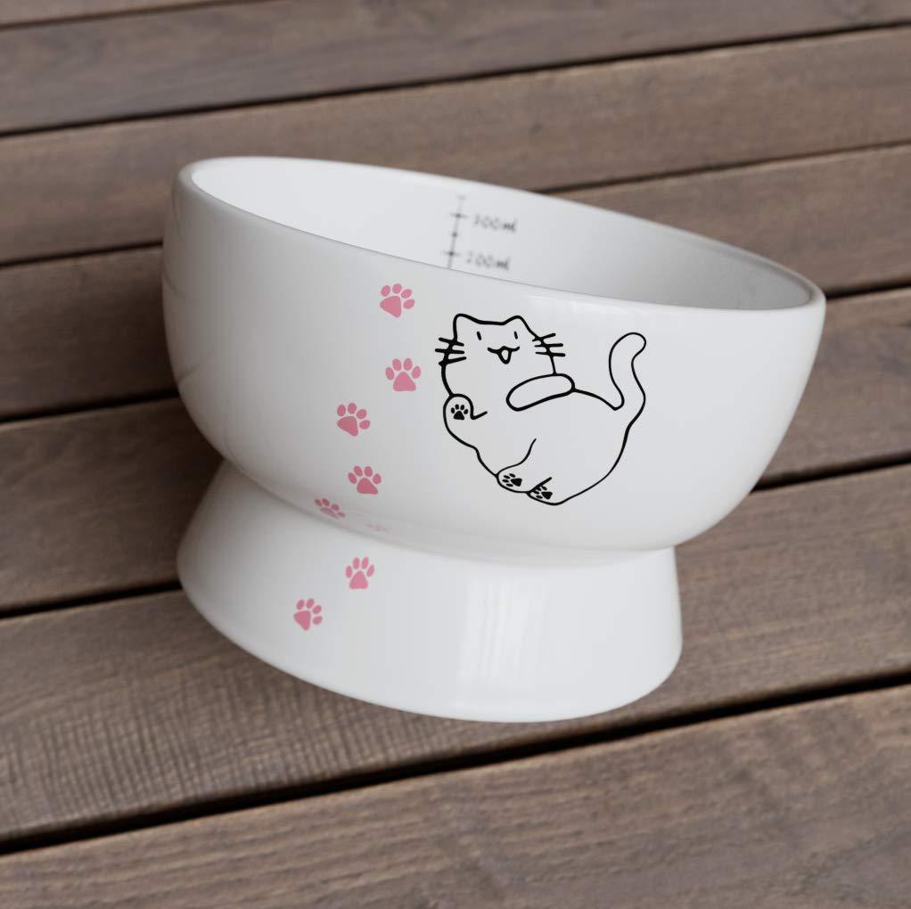 Raised Cat Water Bowl,Elevated, Porcelain Made, Pet Supplies, Backflow Prevention, Stress Free, Safety Choice for Your pet, Superior for Drinking Water - PawsPlanet Australia