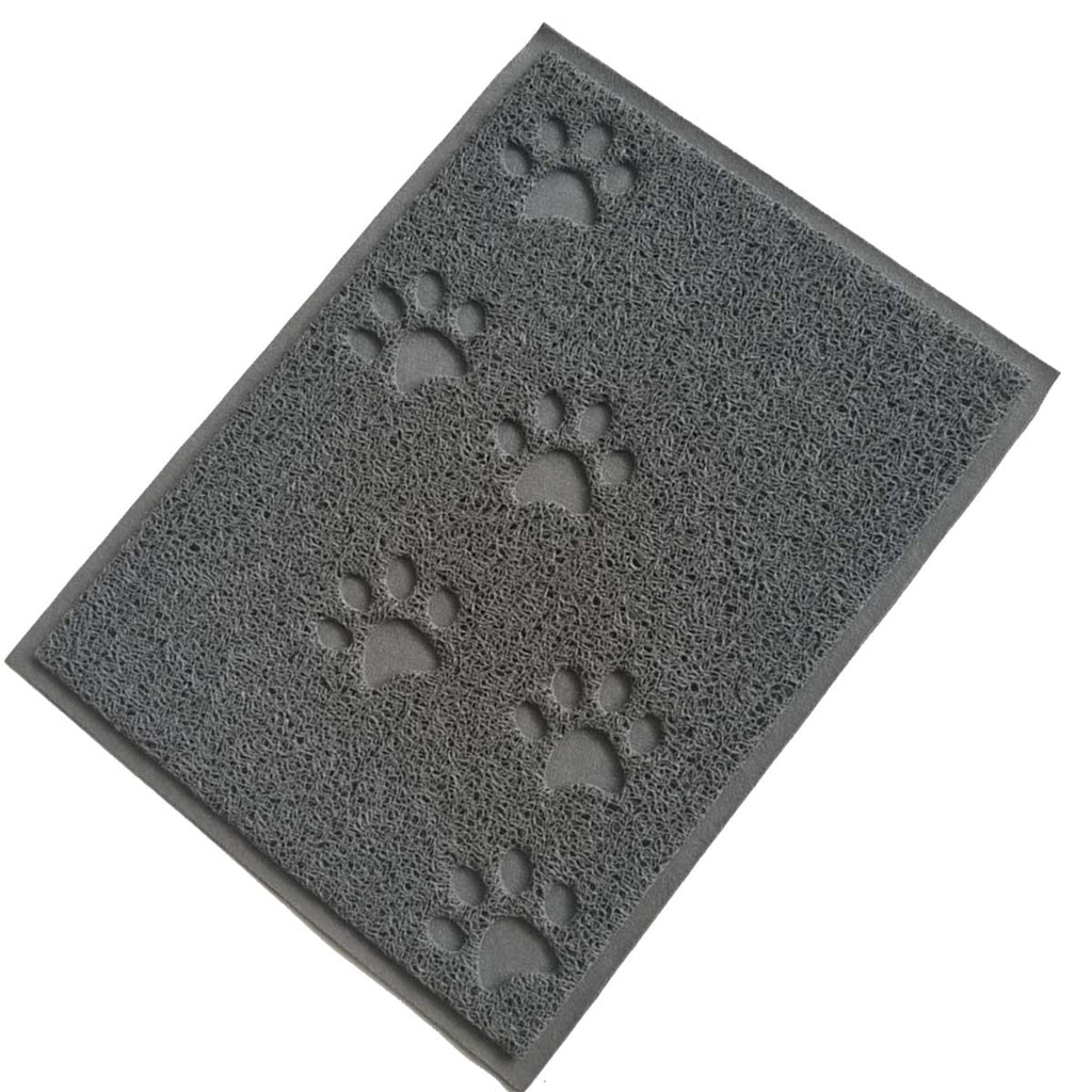 ExeQianming Pet Food Mat Non Slip Dogs Cats Feeding Tray, 40 * 30 cm(15.7 * 11.8inch), Grey - PawsPlanet Australia