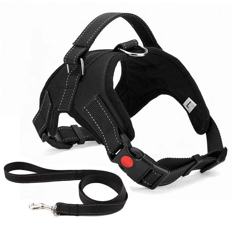 Musonic No Pull Dog Harness Breathable Adjustable Comfort Free Leash Included for Small Medium Large Dog Best for Training Walking XS Black XS (Pack of 1) - PawsPlanet Australia