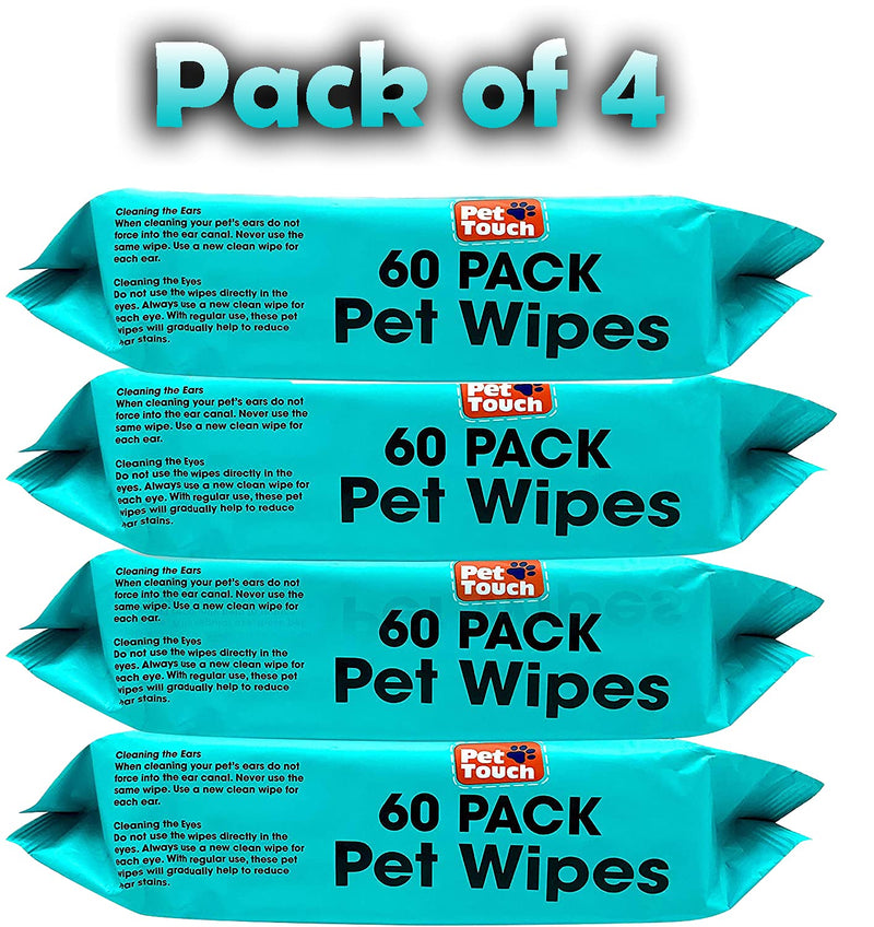 1 Pack (60 wipes) Pet Cleaning Wet Wipes Hygiene Dog Puppy Cat Rabbit Ear Paws Walk Outdoor - PawsPlanet Australia