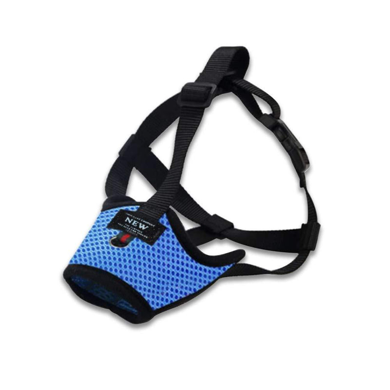 Andiker Soft Dog Muzzles Not Falling Off, Mesh Mouth Cover to Prevent Biting Barking and Accidental Eating with Adjustable Loop for Small, Medium, Large Dogs (M, blue) M - PawsPlanet Australia