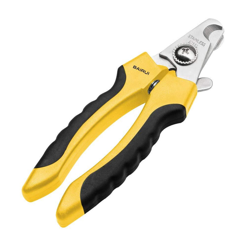 BAIRUI Dog Nail Clippers and Heavy Duty Nail Clipper for Large Dogs,Professional Nail Trimmer for Dogs/Cats,Pet-Nail Trimmer with Safety Guard to Avoid Over-Cutting Nails Free Nail File (Yellow) Yellow - PawsPlanet Australia