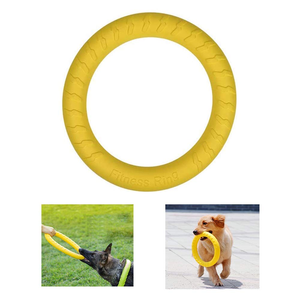 ASOCEA Dog Toys Ring Water Floating Outdoor Fitness Flying Discs Tug of War Interactive Training Ring for Medium Large Dogs Yellow - PawsPlanet Australia