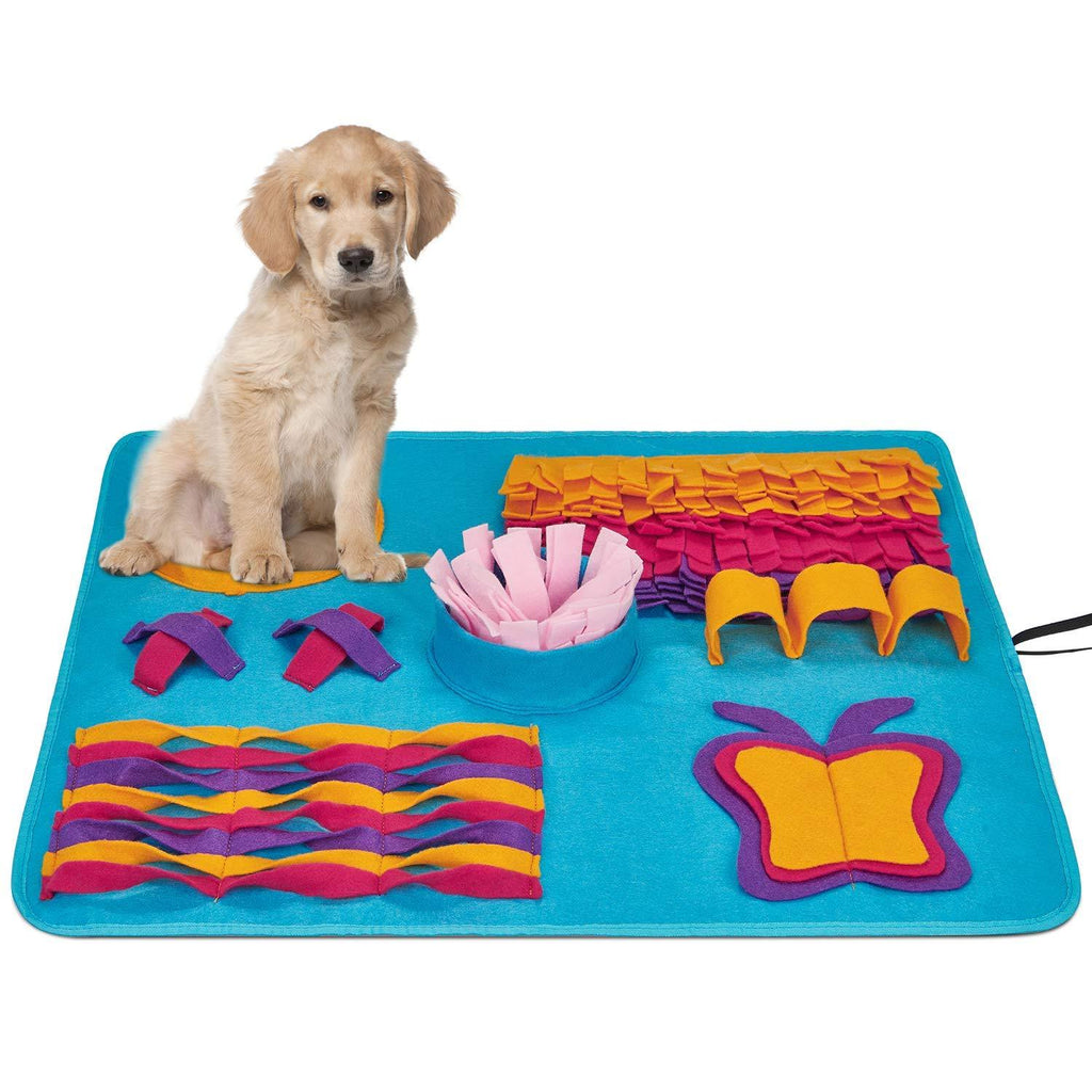 Dog Snuffle Mat Large Pet Slow Feeding Mat for Dogs Puppy Cats, Treat Dispensing Dog Soft Pad Slow Feeding Mat Interactive Dog Toys Sniffing for Pet Training Foraging Skill, Stress Release Blue - PawsPlanet Australia