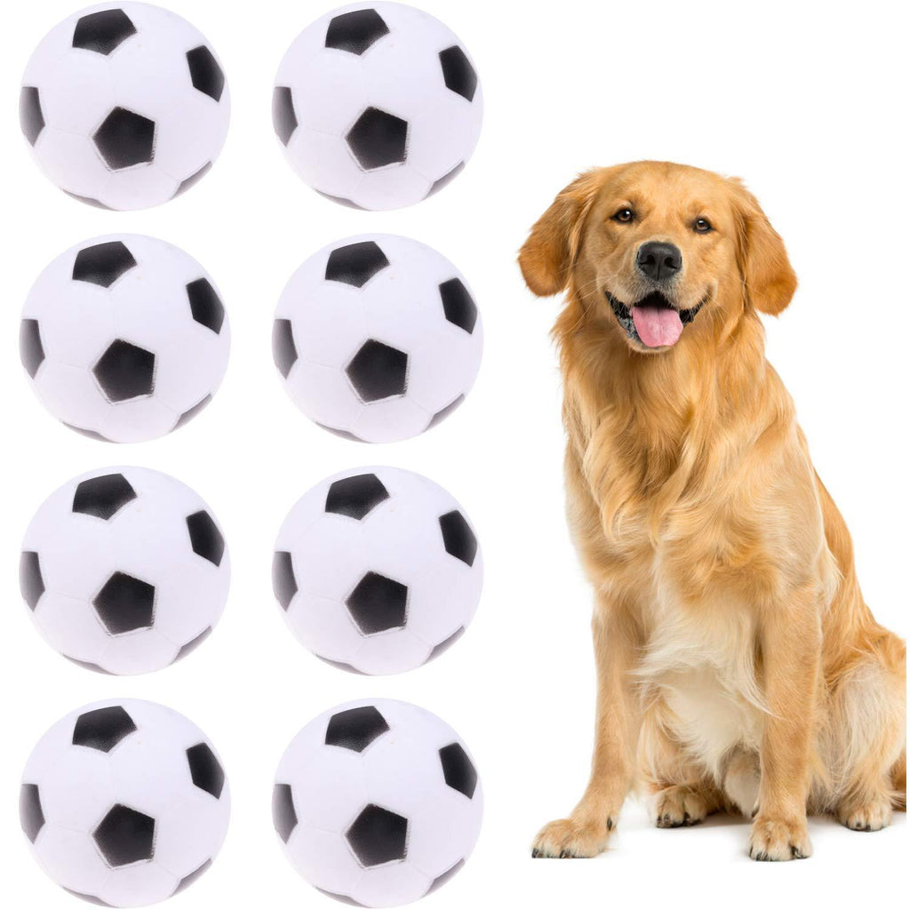 WWmily 8 Pieces Pet Balls Squeaker Football Soccer Balls Chewing Bounce Balls 2.56 IN Grinding Teeth Puppy Teething Toy Balls for Dogs (black white) - PawsPlanet Australia