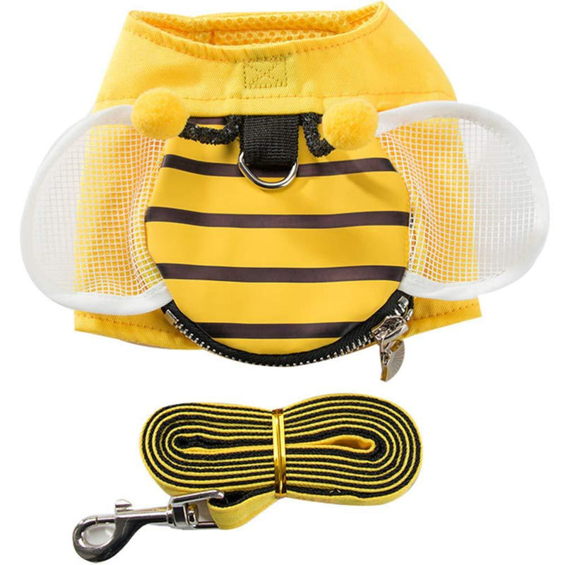 POPETPOP Dog Vest Harnesses No-Pull Walking Harnesses with Leash Cute Bee Harness for Pet Cat Small Dogs Yellow Size S - PawsPlanet Australia