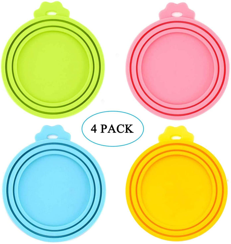 MMBOX Food Can Lids, Universal BPA Free Silicone Can Lids Covers for Dog and Cat Food, One Can Cap Fit Most Standard Size Canned Dog Cat Food (4Pack, Multi-colored) 4Pack - PawsPlanet Australia
